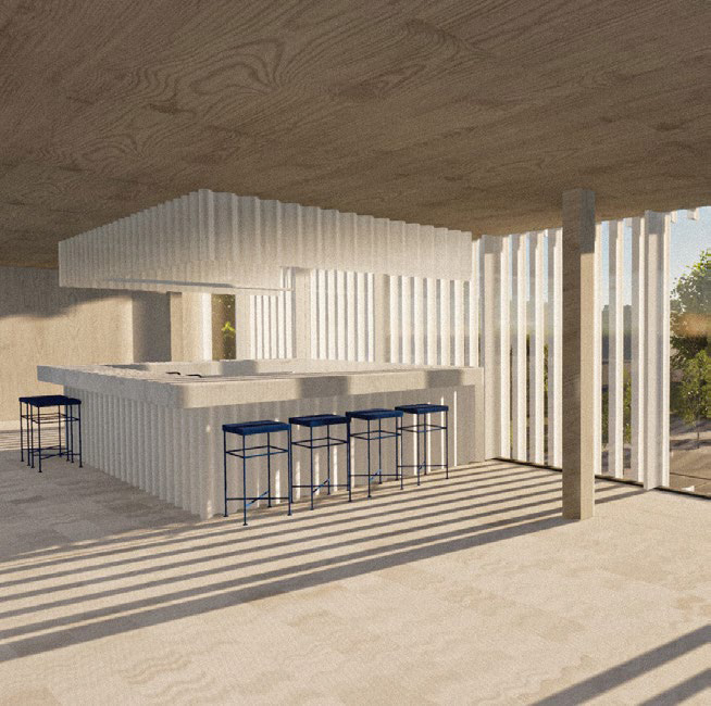 Bar med utsikt över skulpturpark